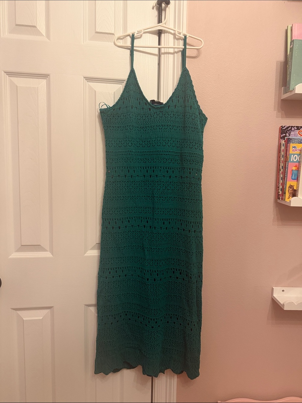 Sleeveless Crochet  Dress in Teal